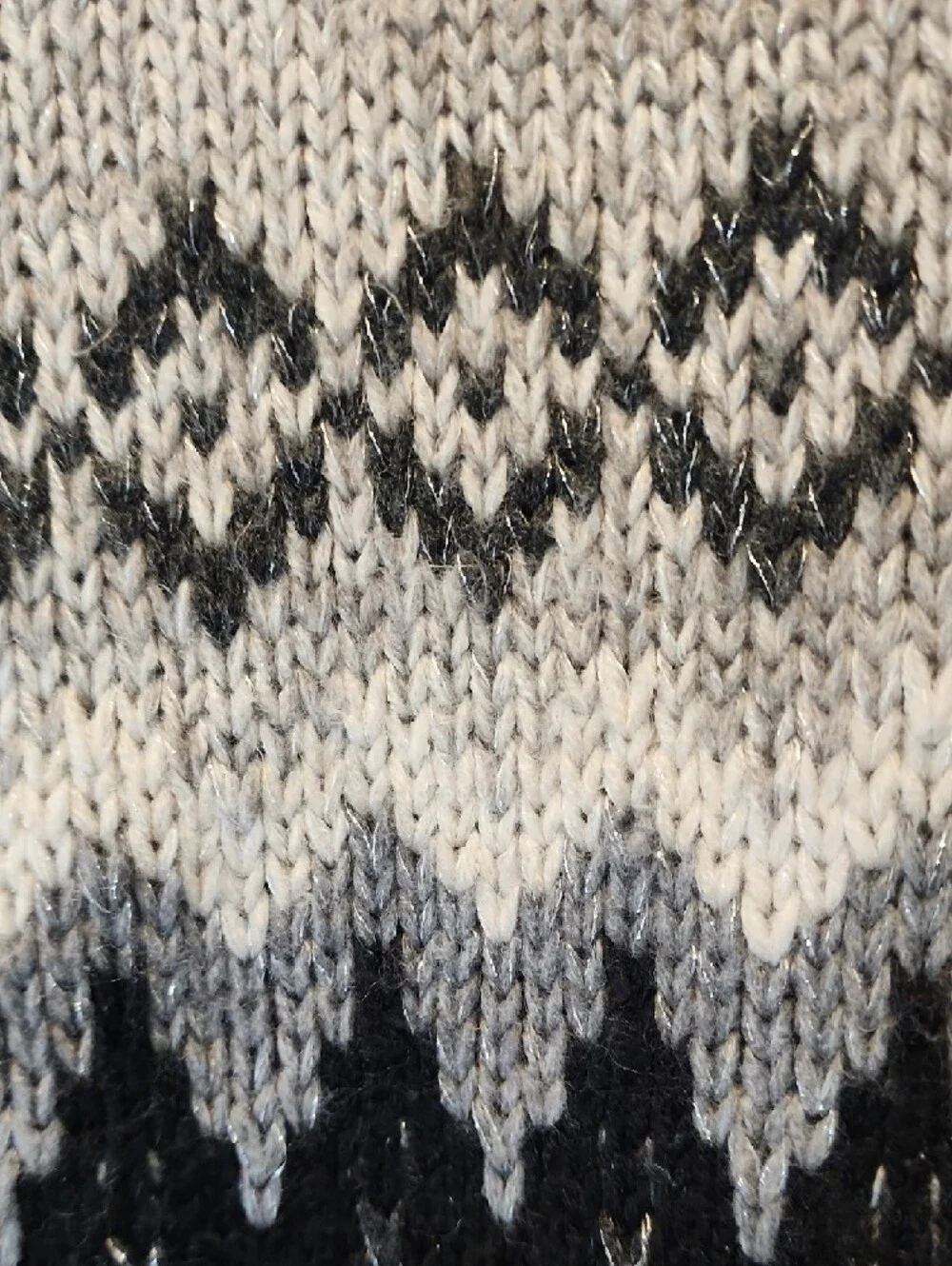 American Eagle Outfitters Grey Fair Isle Open-Front Cardigan - Picture 6 of 6